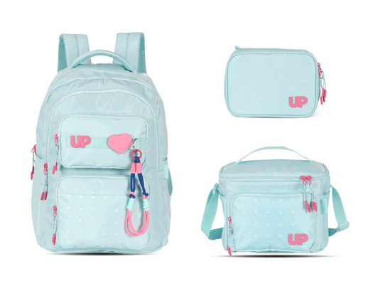 Kit Escolar Costas Juvenil Up4you Estojo Box - Turquesa
