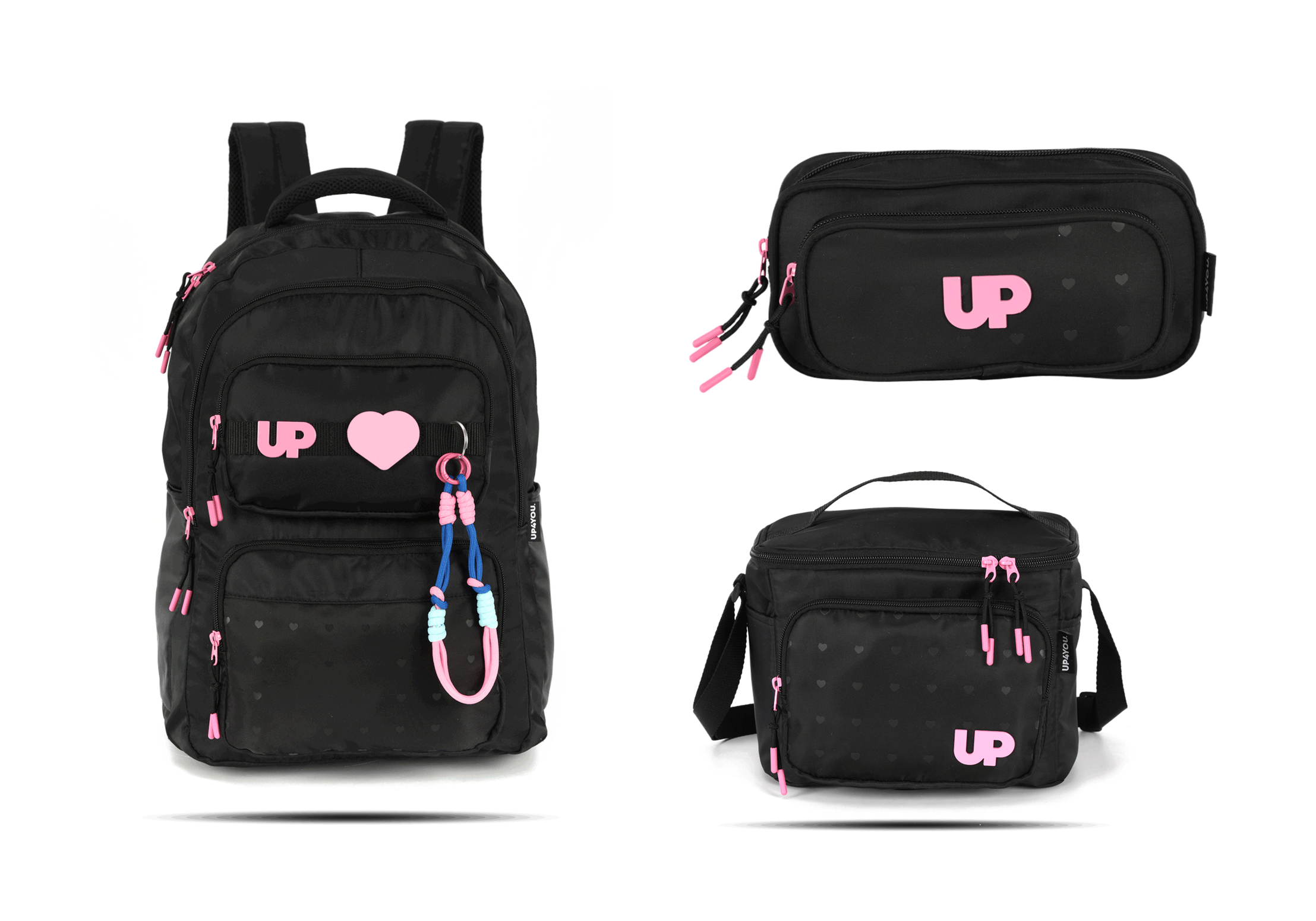 Kit Escolar Costas Juvenil Up4you Estojo Duplo - Preto