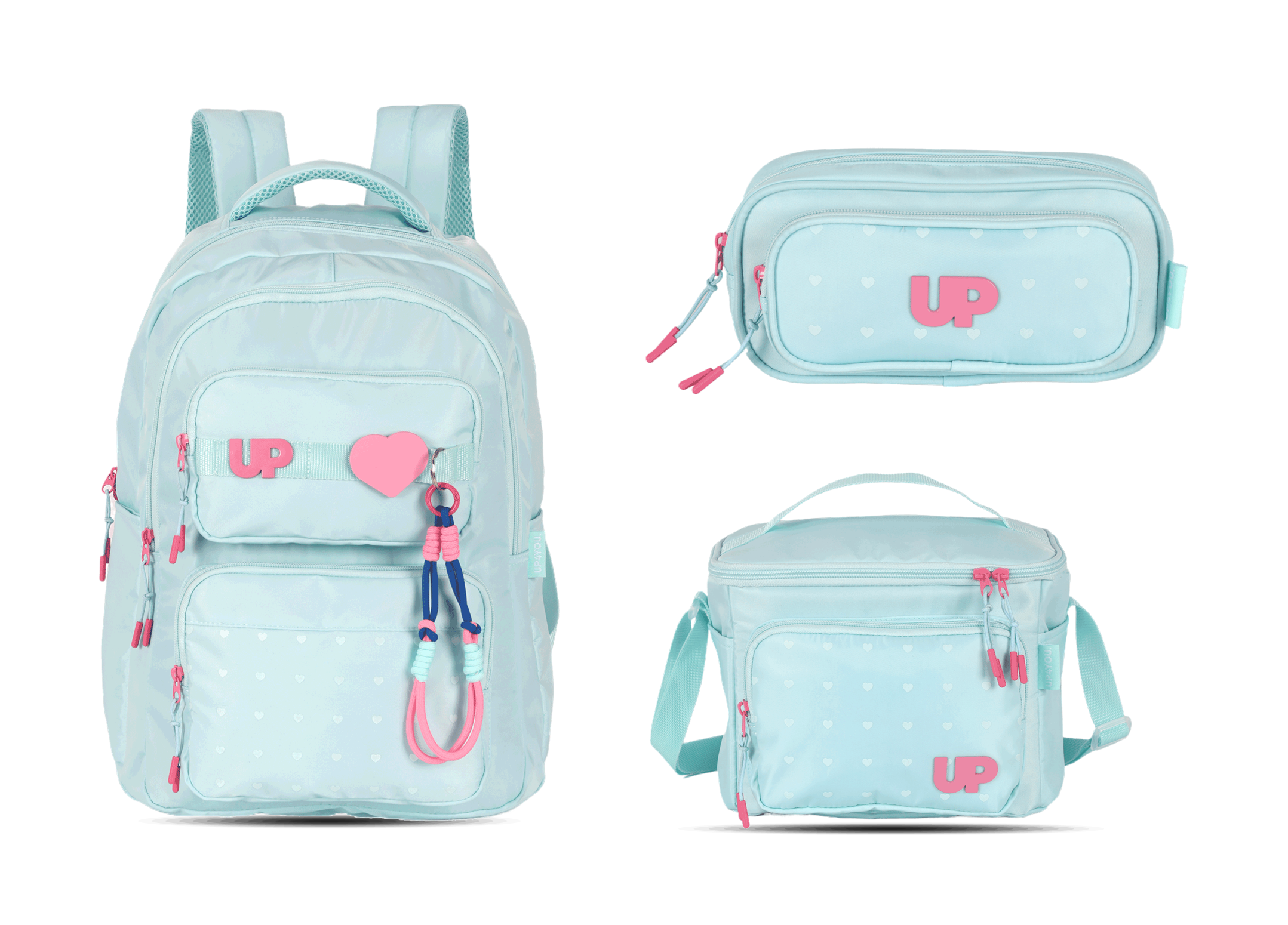 Kit Escolar Costas Juvenil Up4you Estojo Duplo - Turquesa