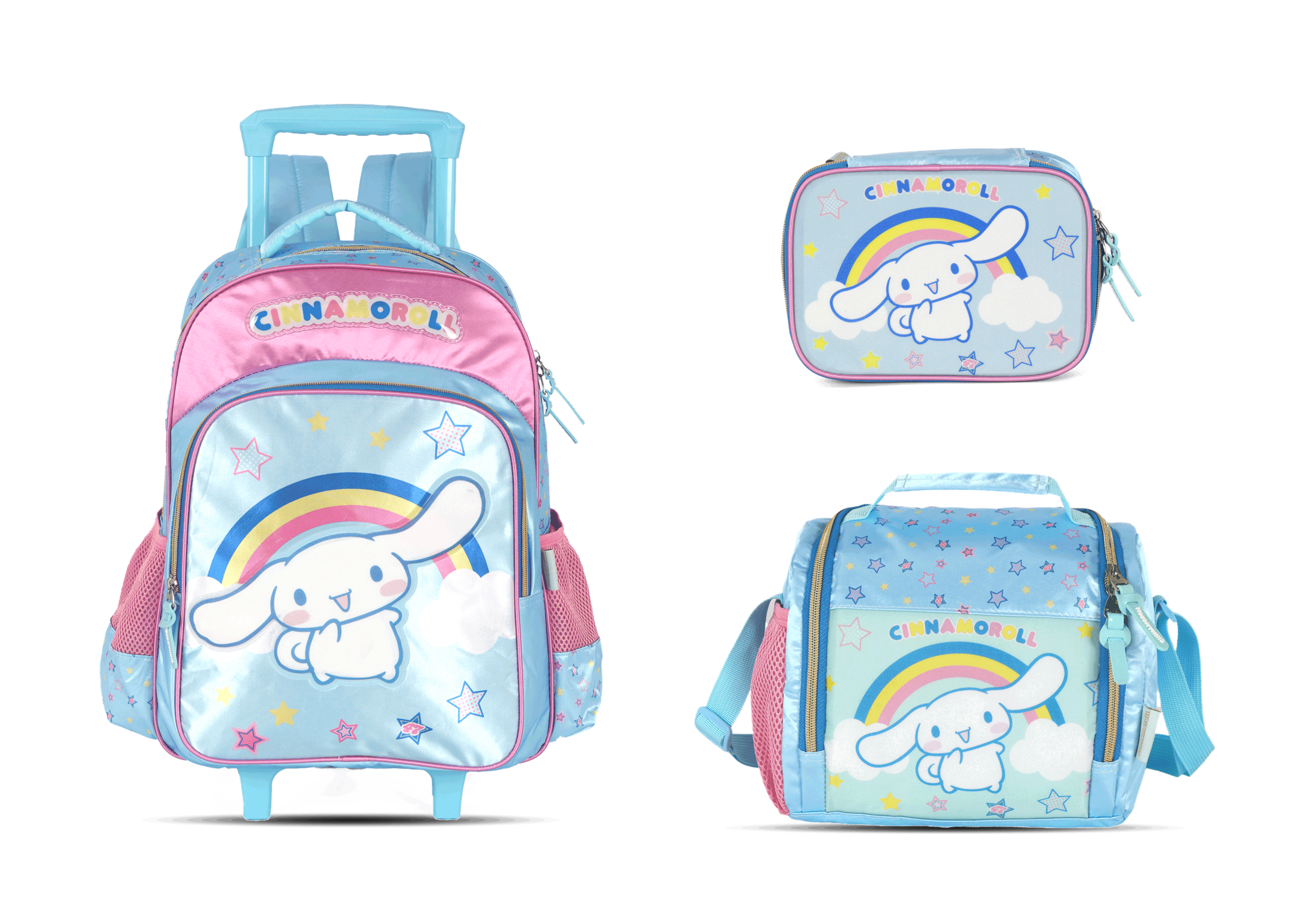 Kit Escolar Rodinha Infantil Cinnamoroll Estojo Box - Azul (IC44282SR)