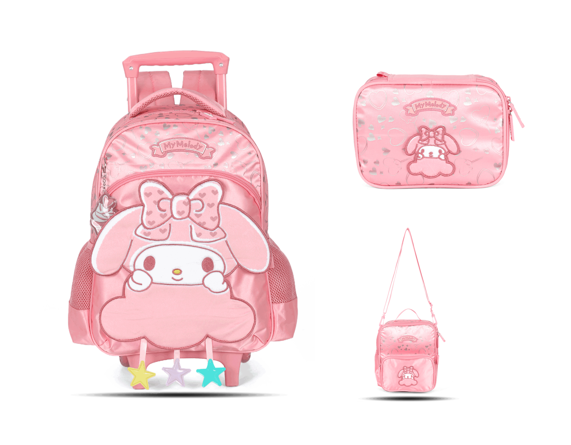 Kit Escolar Rodinha Infantil My Melody Estojo Box - Rosa