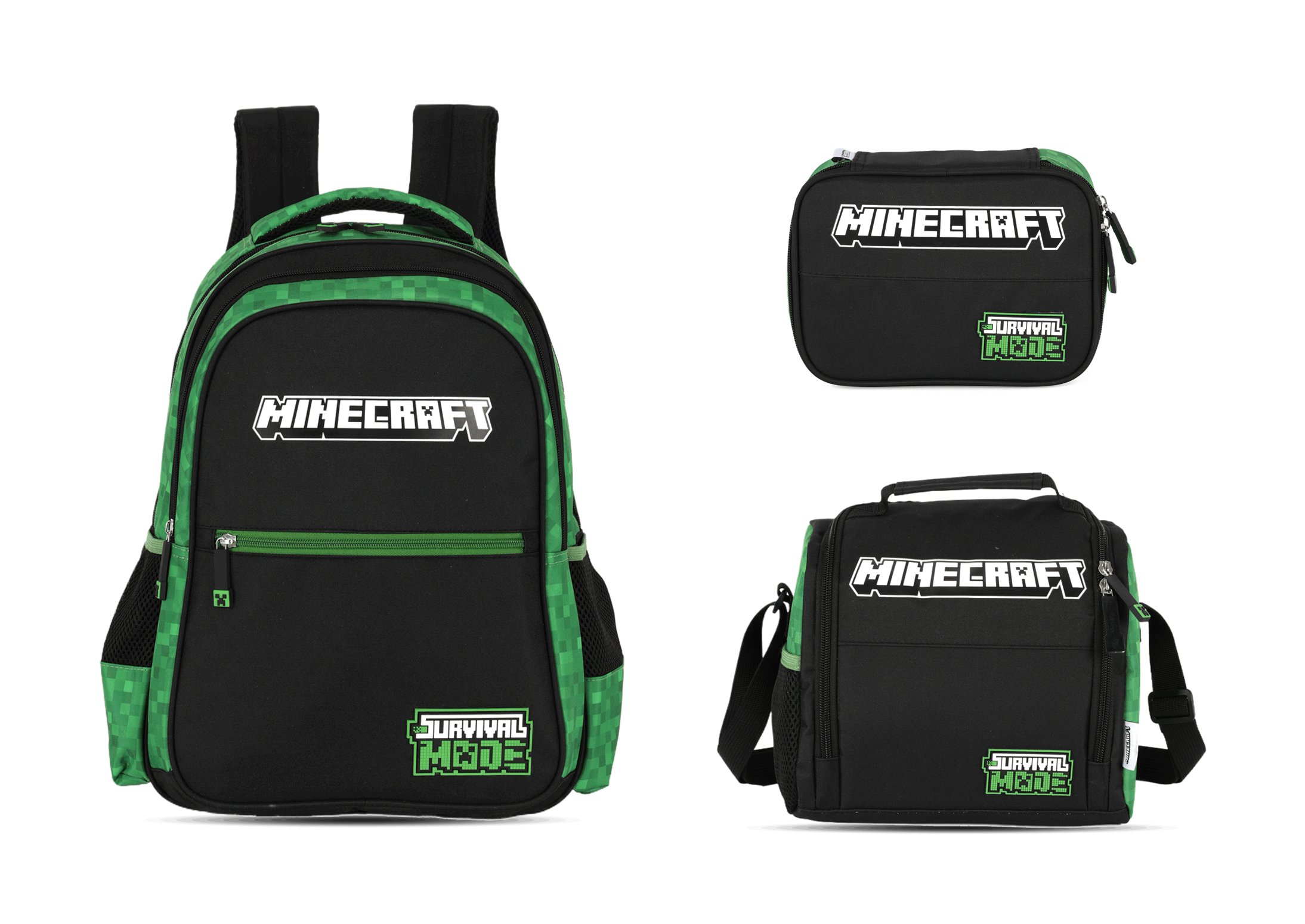 Kit Escolar Costas Infantil Minecraft Estojo Box - Preto (IS43721MC)