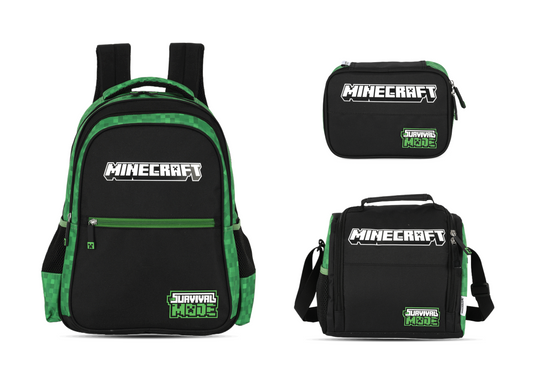 Kit Escolar Costas Infantil Minecraft Estojo Box - Preto (IS43721MC)