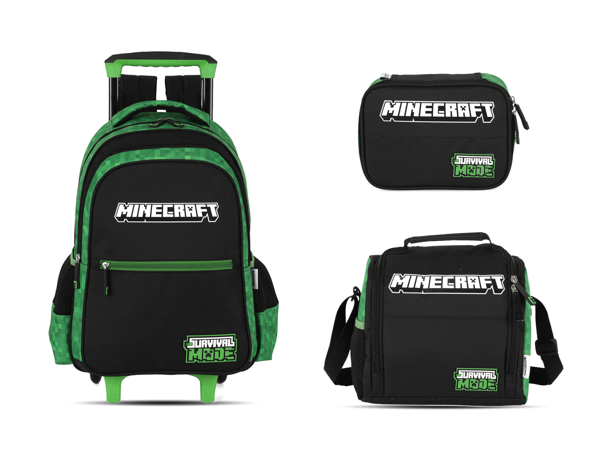 Kit Escolar Rodinha Infantil Minecraft Estojo Box - Preto (IC43722MC)