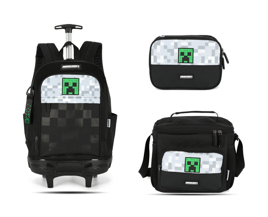 Kit Escolar Rodinha Infantil Minecraft Estojo Box - Preto (IC43742MC)