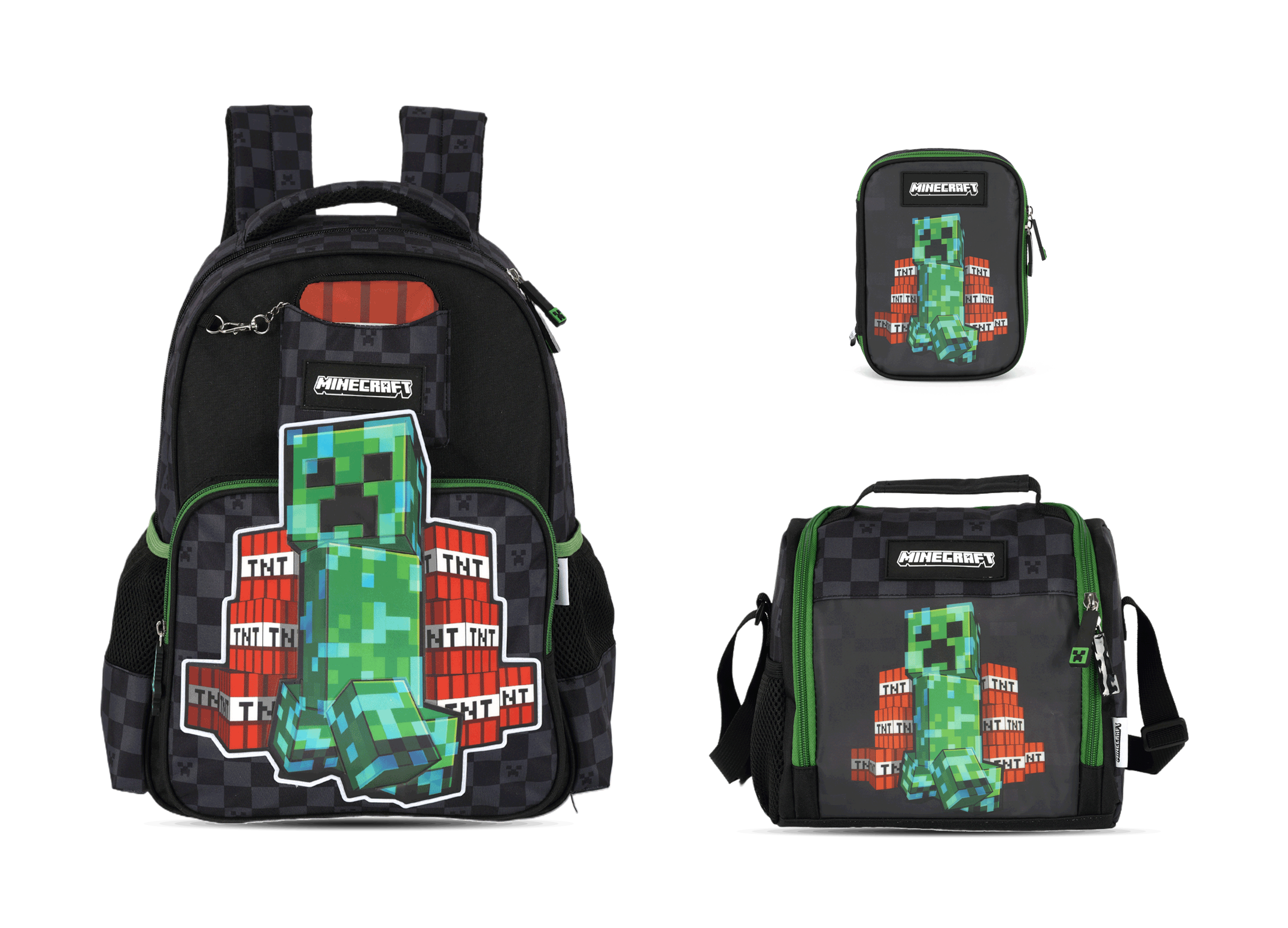 Kit Escolar Costas Infantil Minecraft Estojo Box - Preto (IS43751MC)